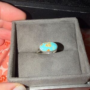 Turquoise and Silver Women's Ring